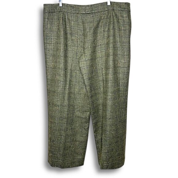 Vintage Escada Wool Blend Check Tweed Trousers in Earthy Tones Size 46 Euro - Picture 5 of 16